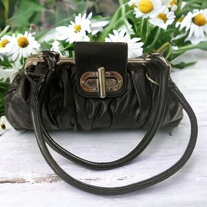 EXPRESS Pleated Women Handbag Faux Leather Shoulder Bag Fashion New Clip